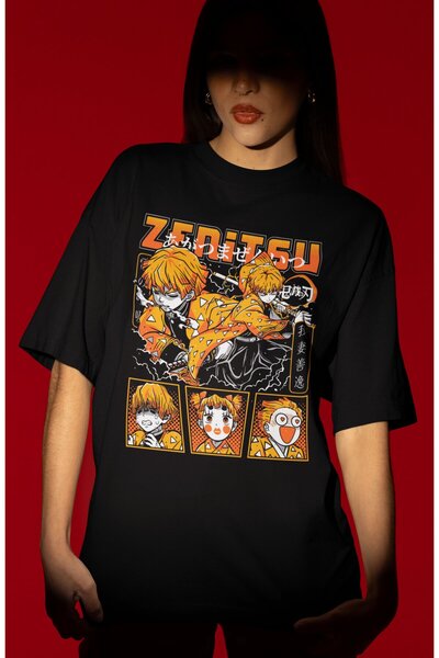 SEVBANO Μπλουζάκι Zenitsu Agatsuma Kimetsu No Yaiba Anime με προεκτυπωμένο σχ...