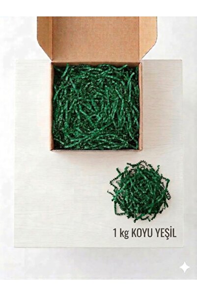 ASL ArtPaper 1000 Gr (1 kg) Koyu Yeşil (Yılbaşı Yeşil) Zigzag Kırpık Kağıt - ...