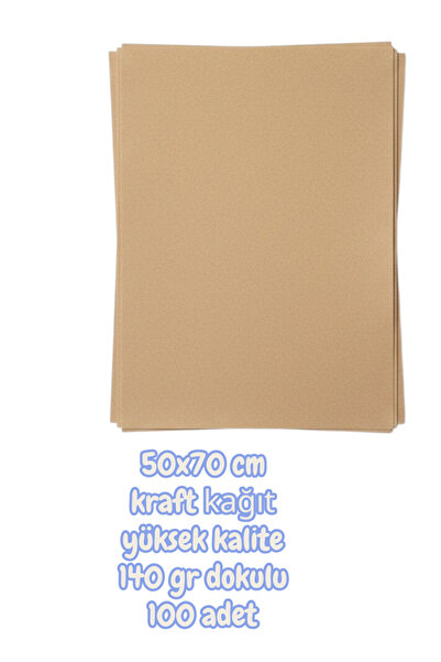 SEYFİKİRTASİYE 50x70 cm kraft kağıt yüksek kalite 140 gr dokulu 100 adet umur...