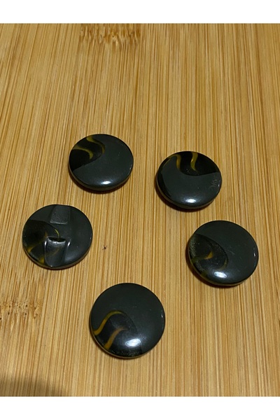 Lorin hobi Button with a Wave from the Bottom Polyester 15 mm 10 Pcs Haki