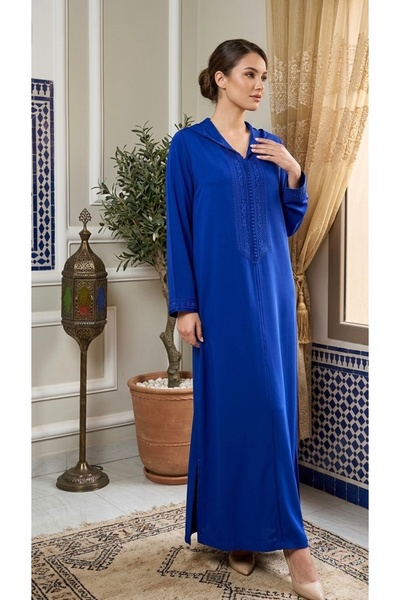 BK jalabiya Women's Stylish Indigo Blue (Royal) Robe