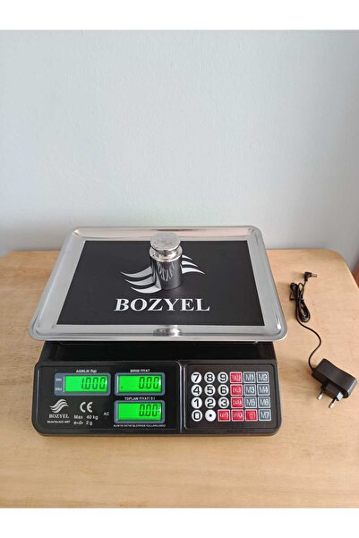 bozyel 40 KG TERAZİ-ÇİFT TARAF EKRAN-UZUN ŞARJ SÜRESİ-FİYAT HESAPLAMALI-2 YIL...