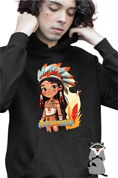 OEM Παιδικό Φούτερ με Κουκούλα Αιχμελής Αμερικανίδα Ποκαχόντας για Αγόρια