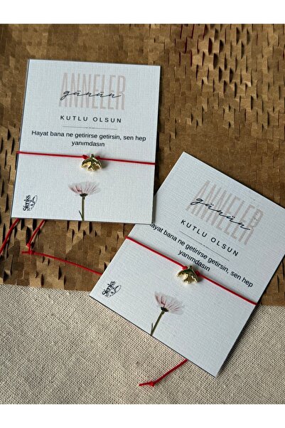 Sfenks. ✨   Minimal Gold Detailed Red String Bracelet – Special for Mothers ✨