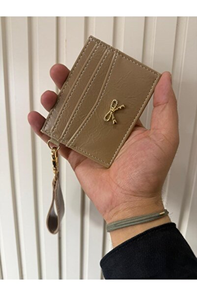 KIRASE Γυναικεία θήκη καρτών με λεπτομέρεια φιόγκου, τμήμα για χρήματα στη μέ...