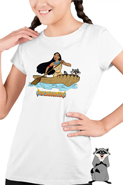 OEM Tricou Copii Fete Pocahontas Meeko Canoe