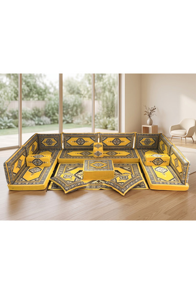 FEYZA DECOR HOME Saraylı Şark Köşesi 18 Parça Minder Takımı – 10 cm Kalınlık ...