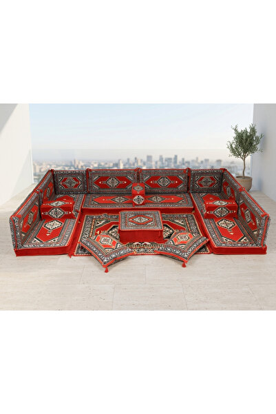 FEYZA DECOR HOME Saraylı Şark Köşesi 18 Parça Minder Takımı – 10 cm Kalınlık ...