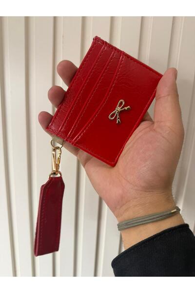 KIRASE Γυναικεία θήκη καρτών με λεπτομέρεια φιόγκου, τμήμα για χρήματα στη μέ...