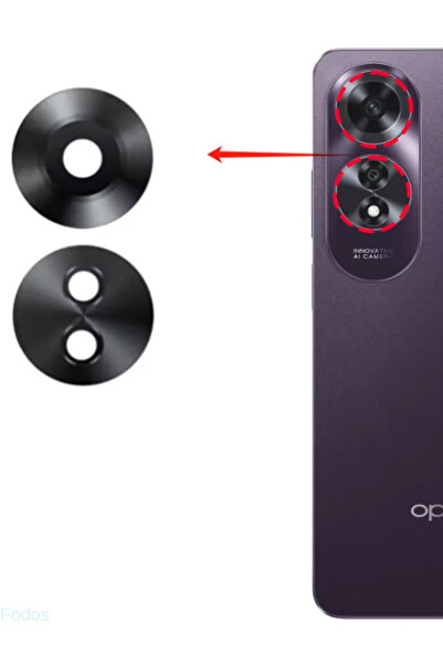Fodos Oppo A60 Arka Kamera Camı Lensi Yapışkanlı Dış Cam CPH2631 Uyumlu