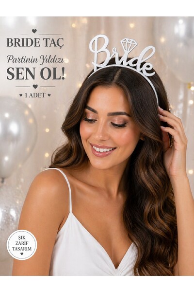 BKMC PARTY Beyaz Bride Taç – Bekarlığa Veda & Doğum Günü Parti Tacı