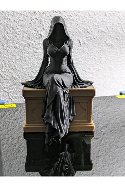 Agno Works Gotik Reaper Kadın Figür Biblo | 15 cm 2 Parça Siyah Dekoratif Hey...