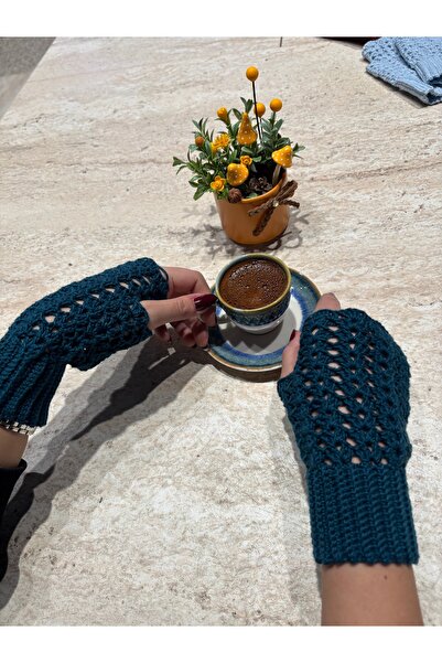 örgü Handmade Fingerless Gloves/ Stylish Openwork Design/ Winter Women's Gloves
