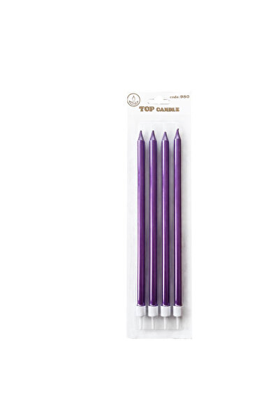 Vipfoni Metallic Birthday Candle Set 19cm 4-Piece Purple