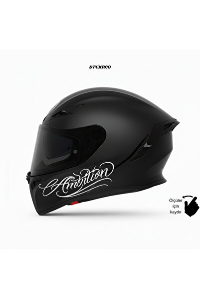 STCKRCO Ambition Yazı Sticker | Ambition Kask Stickerı | Kask & Grenaj Uyumlu...