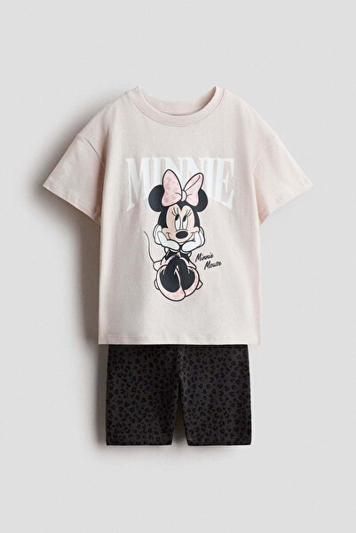 H&M طقم قطني مطبوع مكون من قطعتين