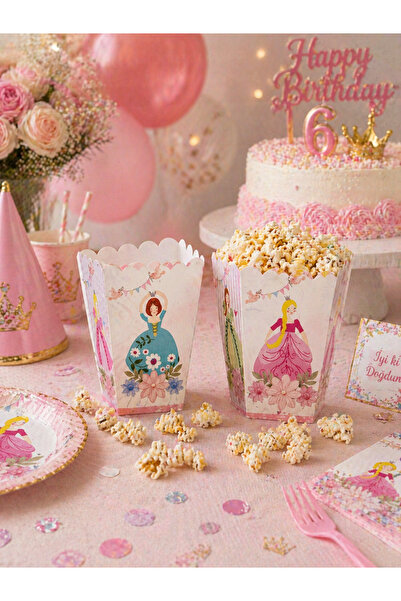 Partifabrik Princesses Macaron Colors Θεματικό Κουτί Αιγυπτιακού Ποπ Κορν 8 Τ...