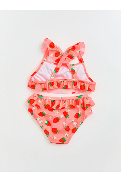 LC Waikiki Strawberry Patterned Girls' Bikini