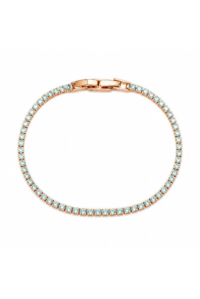 OEM Αδιάβροχο βραχιόλι τένις από ανοξείδωτο ατσάλι σε τιρκουάζ και ροζ χρυσό