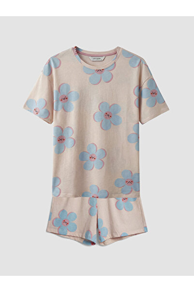 LC Waikiki Peak New Season Crew Neck Floral Patterned Women's Pajama Set