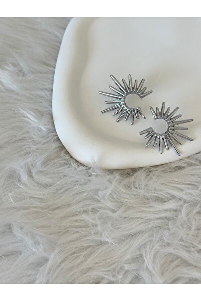 Silver Güneş Form Küpe