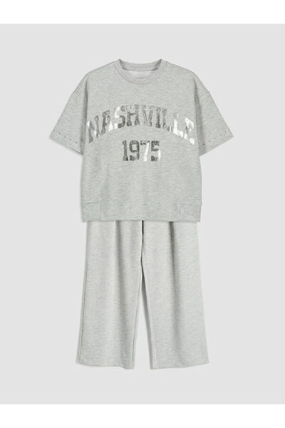 LC Waikiki Sparkling Choices Printed Soft Touch Girl's Set from Shining Store