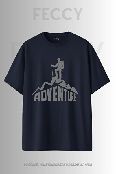 FECCY Tricou unisex supradimensionat cu imprimeu Hunter Adventure, pentru fem...