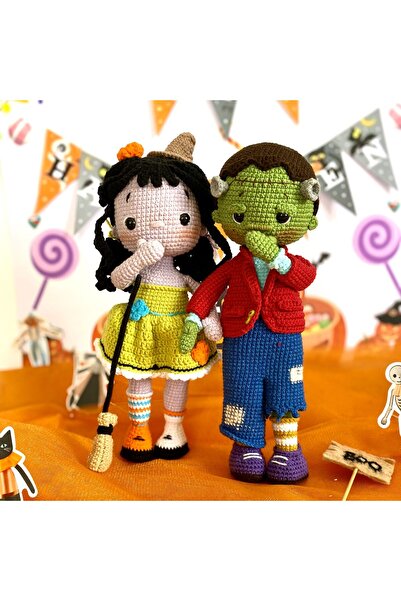 el yapımı amigurumi bebekler FRANKİE VE CADI