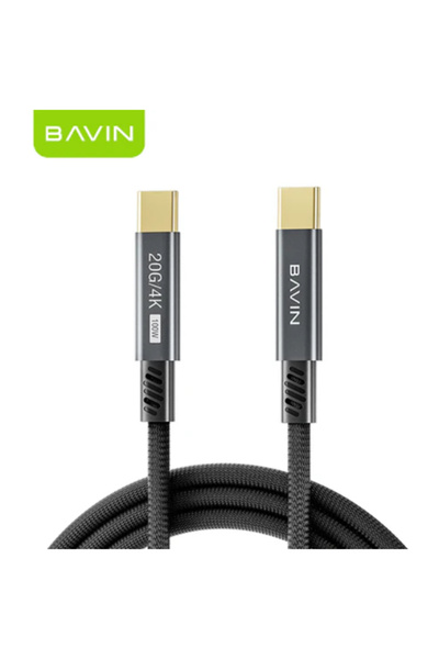 Bavin كابل HDMI-24 100W من النوع C مع دقة 4K 60Hz فائقة الوضوح وسرعة نقل 20 ج...