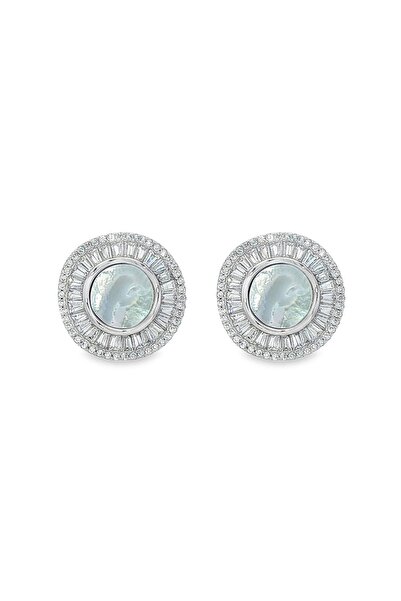 Bijuteria SORELLY Ασημένια σκουλαρίκια κρίκοι με φίλντισι