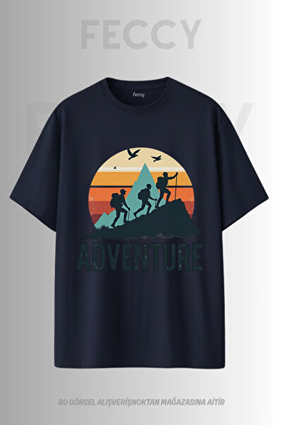 FECCY Tricou unisex supradimensionat cu imprimeu Hunter Theme Premium Adventu...