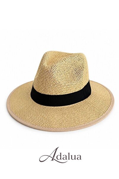 Adalua Organic Straw Hat – Unisex Breathable Summer Panama Style Wide Brim Be...