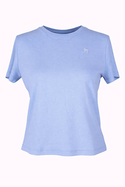 trender Γυναικείο μπλουζάκι με στάμπα κορδέλας μπλε 6719