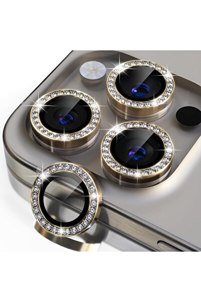 HyperAge واقي عدسة الكاميرا لجهاز iPhone 15 Pro Max و15 Pro بتصميم لامع ومرصع...