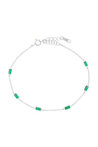 Bijuteria SORELLY Ασημένιο βραχιόλι με πράσινες πέτρες