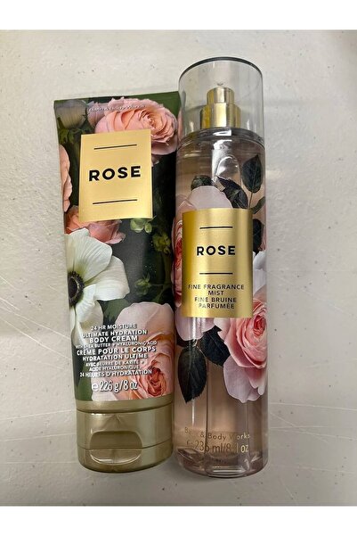 Bath and Body Works - روز - كريم الجسم بالشيا الفائق ورذاذ العطر الفاخر