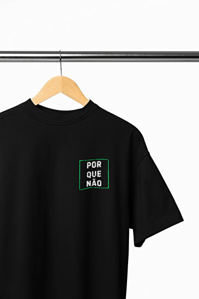 PORQUE Unisex Oversize Tişört %100 Pamuk Dijital Baskılı Streetwear Basic Tshirt