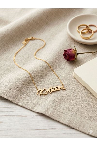 Çelik Kemal Ataturk Gold Necklace