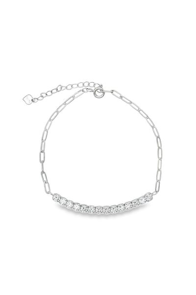 Bijuteria SORELLY Ασημένιο βραχιόλι με συνδετήρες τένις