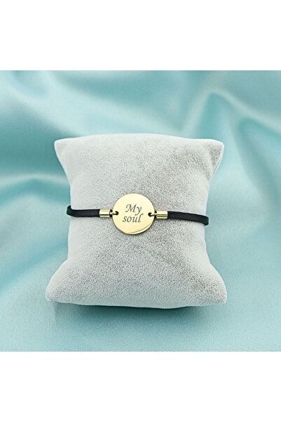 Bijuteria SORELLY Ασημένιο και δερμάτινο βραχιόλι με την Ψυχή μου, επιχρυσωμέ...