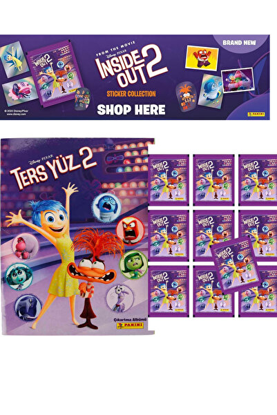 Licensed Pixar Ters Yüz 2 Çıkartma Albümü+10 Paket (50 Stickers) Disney Sticker Collection