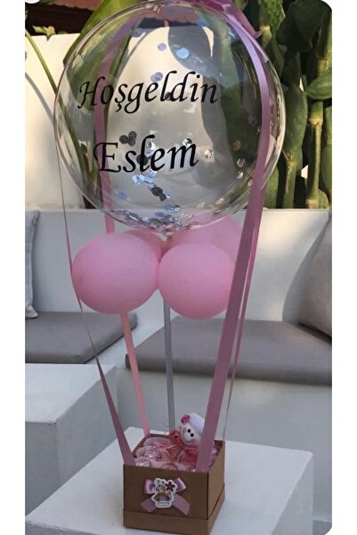 Mina Kişiye özel balon kutusu yeni doğan kız hediyelik
