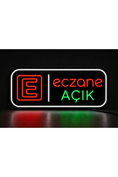 dgrk ahşap perakende ticareti Neon LED Eczane Açık Tabela – Pleksi Işıklı Duv...