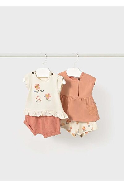 MAYORAL Newborn Girl Floral Printed Shorts Set of 4
