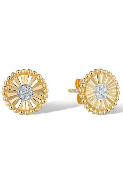 Bijuteria SORELLY Σκουλαρίκια από χρυσό 14 καρατίων με διαμάντια 0.038 καρατίων