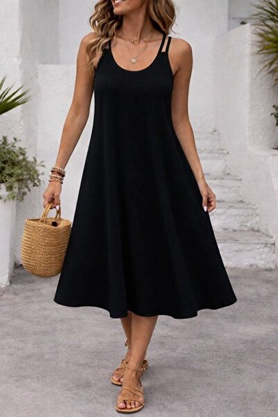 DRESSIFY WOMEN’S FASHION Γυναικείο φόρεμα με λουράκια και στρογγυλή λαιμόκοψη...