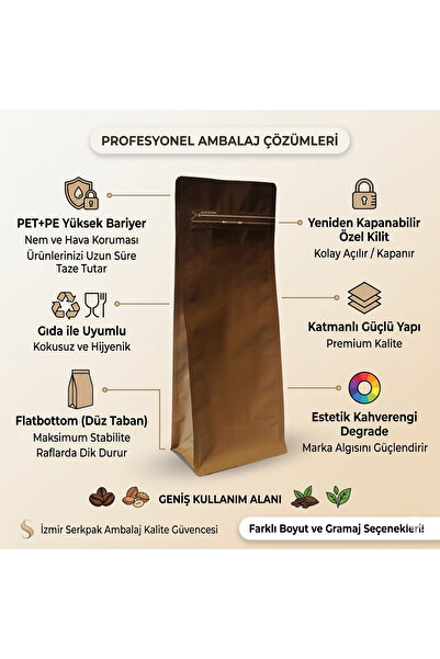 Kahverengi Degrade Flatbottom Ambalaj - 11.5X21.5CM - (100 Adet)