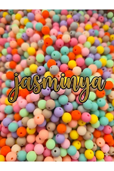 Jasminya 25 gr Pastel Karışık Renkli 8 mm Plastik Boncuk 90 adet