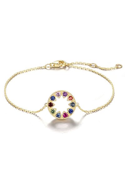 Bijuteria SORELLY Βραχιόλι από χρυσό 14 καρατίων με αμέθυστο, ζαφείρι, τοπάζι...