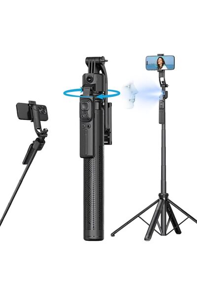 Tastech C17 Tripod 360 ° otomatik rotasyon çekim Quadrapod Profesyonel Selfie...